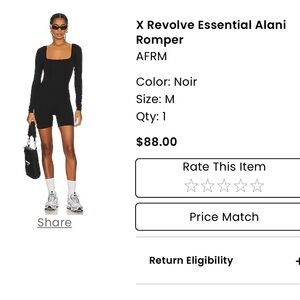 X Revolve Essential Alani Romper in Noir
AFRM